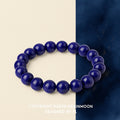 Bracelet: round deep blue lapis lazuli beads